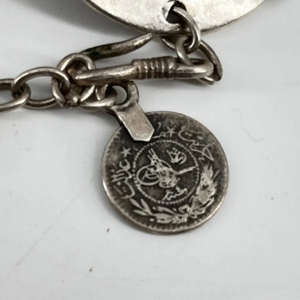 Turkish, hand-made, Hammered Silver Tone Metal Bracelet - Picture 5 of 7